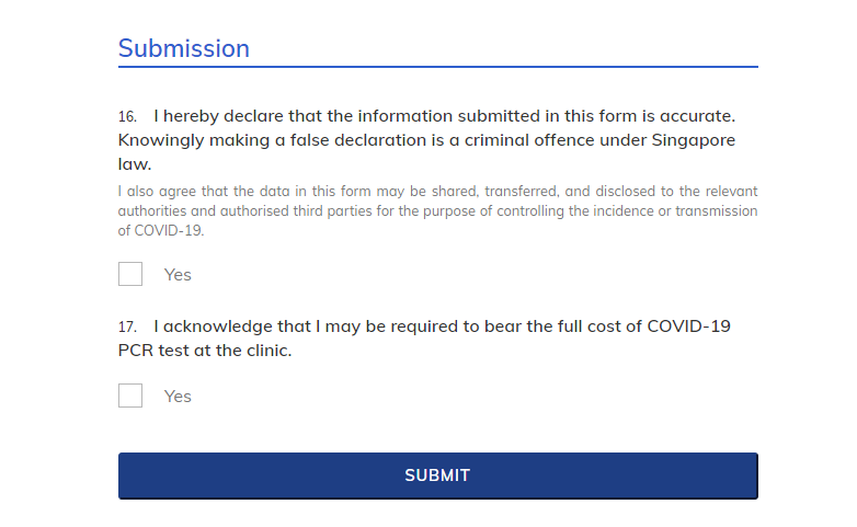 出国速递申请提交声明