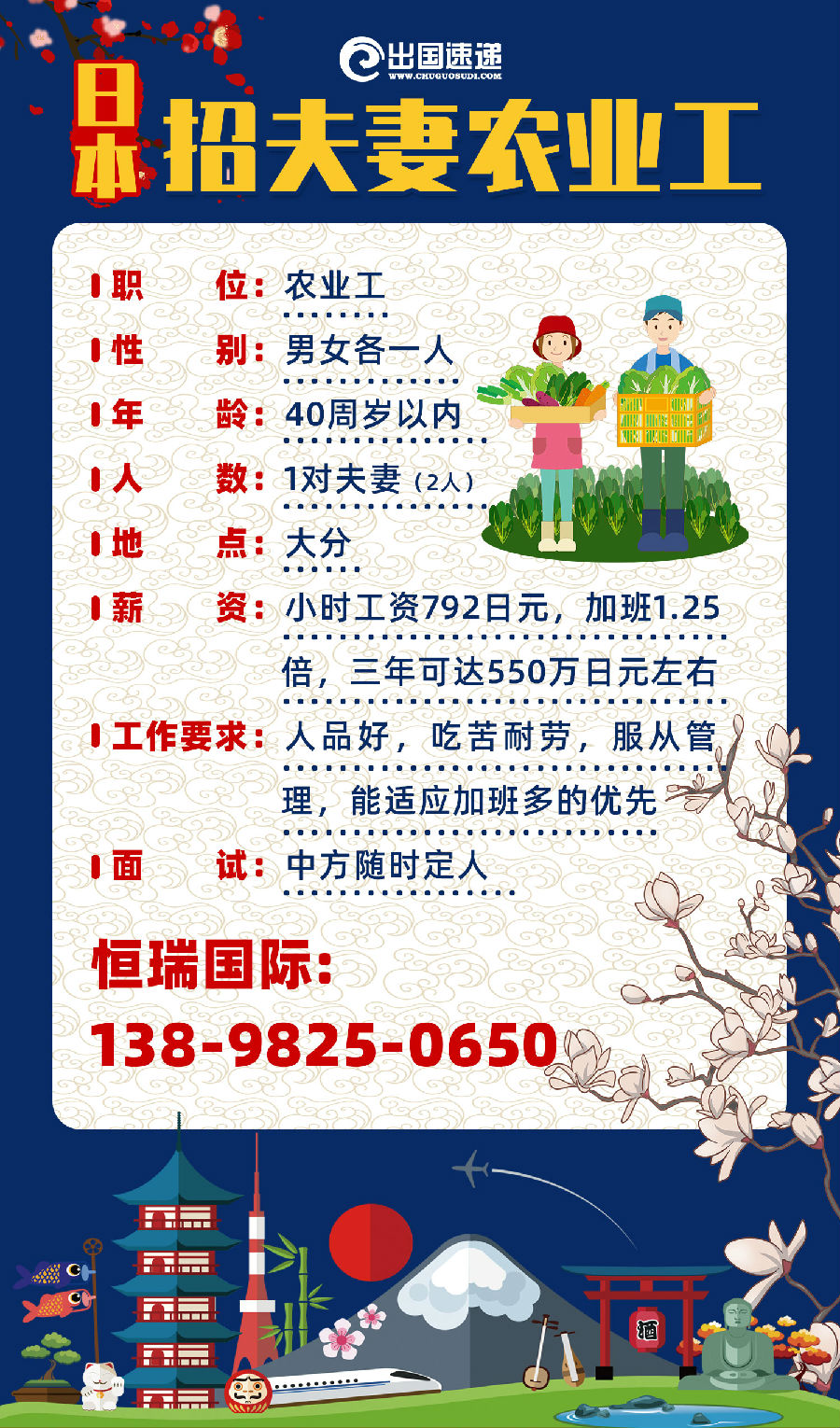 日本劳务-夫妻农业工