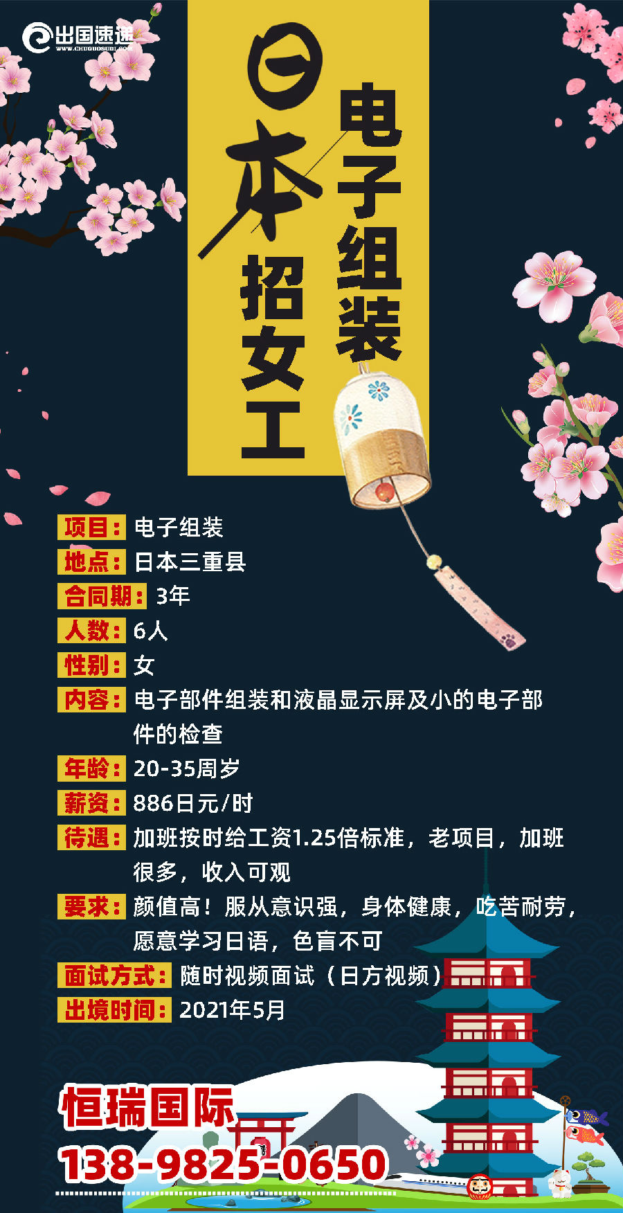 日本劳务-电子组装女工